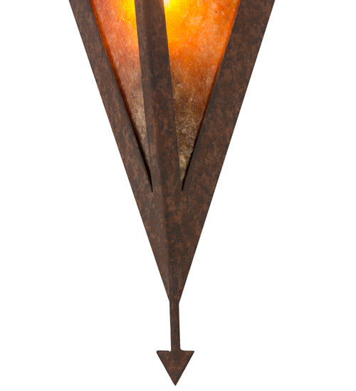 Meyda Lighting Desert Arrow 8" Rusty Nail Wall Sconce With Amber Mica Shade