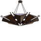 Meyda Lighting Desert Arrow 96" 9-Light LED Distressed Rust Chandelier With Amber Mica Shade Glass