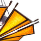 Meyda Lighting Desert Arrow 96" 9-Light LED Distressed Rust Chandelier With Amber Mica Shade Glass