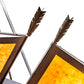 Meyda Lighting Desert Arrow 96" 9-Light LED Distressed Rust Chandelier With Amber Mica Shade Glass