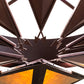 Meyda Lighting Desert Arrow 96" 9-Light LED Distressed Rust Chandelier With Amber Mica Shade Glass