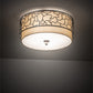Meyda Lighting Deserto Seco 27" 12-Light Brushed Stainless Steel Flush Mount Light With Beige & White Shade