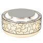 Meyda Lighting Deserto Seco 27" 12-Light Brushed Stainless Steel Flush Mount Light With Beige & White Shade
