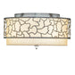 Meyda Lighting Deserto Seco 27" 12-Light Brushed Stainless Steel Flush Mount Light With Beige & White Shade