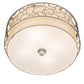 Meyda Lighting Deserto Seco 27" 12-Light Brushed Stainless Steel Flush Mount Light With Beige & White Shade