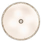 Meyda Lighting Deserto Seco 27" 12-Light Brushed Stainless Steel Flush Mount Light With Beige & White Shade