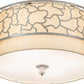 Meyda Lighting Deserto Seco 27" 12-Light Brushed Stainless Steel Flush Mount Light With Beige & White Shade