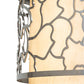Meyda Lighting Deserto Seco 27" 12-Light Brushed Stainless Steel Flush Mount Light With Beige & White Shade