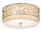 Meyda Lighting Deserto Seco 27" 12-Light Brushed Stainless Steel Flush Mount Light With Beige & White Shade