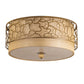 Meyda Lighting Deserto Seco 27" 4-Light Brass Tint Flush Mount Light With Beige & White Shade