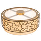 Meyda Lighting Deserto Seco 27" 4-Light Brass Tint Flush Mount Light With Beige & White Shade