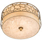 Meyda Lighting Deserto Seco 27" 4-Light Brass Tint Flush Mount Light With Beige & White Shade