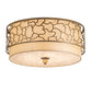 Meyda Lighting Deserto Seco 27" 4-Light Brass Tint Flush Mount Light With Beige & White Shade