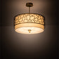 Meyda Lighting Deserto Seco 27" 4-Light Brass Tint Pendant Light With Beige & White Shade