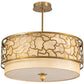 Meyda Lighting Deserto Seco 27" 4-Light Brass Tint Pendant Light With Beige & White Shade