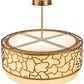 Meyda Lighting Deserto Seco 27" 4-Light Brass Tint Pendant Light With Beige & White Shade