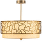 Meyda Lighting Deserto Seco 27" 4-Light Brass Tint Pendant Light With Beige & White Shade