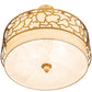 Meyda Lighting Deserto Seco 27" 4-Light Brass Tint Pendant Light With Beige & White Shade