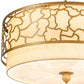 Meyda Lighting Deserto Seco 27" 4-Light Brass Tint Pendant Light With Beige & White Shade