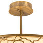 Meyda Lighting Deserto Seco 27" 4-Light Brass Tint Pendant Light With Beige & White Shade
