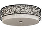 Meyda Lighting Deserto Seco 36" LED Textured Black Flush Mount Light With White Eggshell & Statuario Idalight Shade