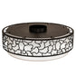 Meyda Lighting Deserto Seco 36" LED Textured Black Flush Mount Light With White Eggshell & Statuario Idalight Shade