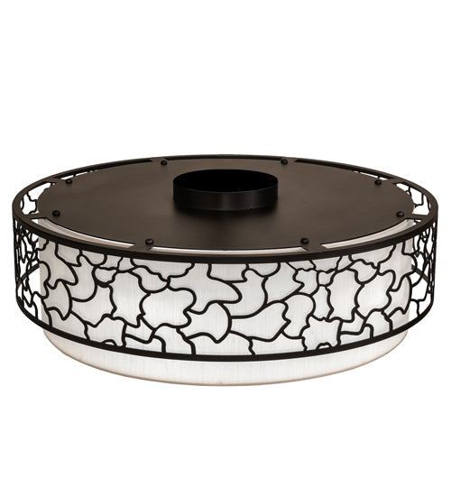 Meyda Lighting Deserto Seco 36" LED Textured Black Flush Mount Light With White Eggshell & Statuario Idalight Shade