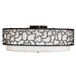 Meyda Lighting Deserto Seco 36" LED Textured Black Flush Mount Light With White Eggshell & Statuario Idalight Shade