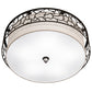 Meyda Lighting Deserto Seco 36" LED Textured Black Flush Mount Light With White Eggshell & Statuario Idalight Shade