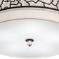 Meyda Lighting Deserto Seco 36" LED Textured Black Flush Mount Light With White Eggshell & Statuario Idalight Shade