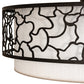 Meyda Lighting Deserto Seco 36" LED Textured Black Flush Mount Light With White Eggshell & Statuario Idalight Shade