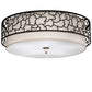 Meyda Lighting Deserto Seco 36" LED Textured Black Flush Mount Light With White Eggshell & Statuario Idalight Shade