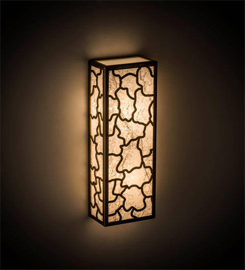 Meyda Lighting Deserto Seco 7" 2-Light Brass Tint Wall Sconce With White & Frosted Clear Shade Glass