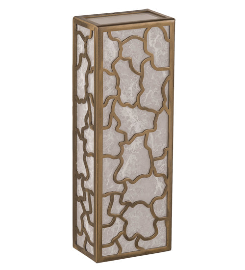 Meyda Lighting Deserto Seco 7" 2-Light Brass Tint Wall Sconce With White & Frosted Clear Shade Glass