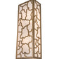 Meyda Lighting Deserto Seco 7" 2-Light Brass Tint Wall Sconce With White & Frosted Clear Shade Glass