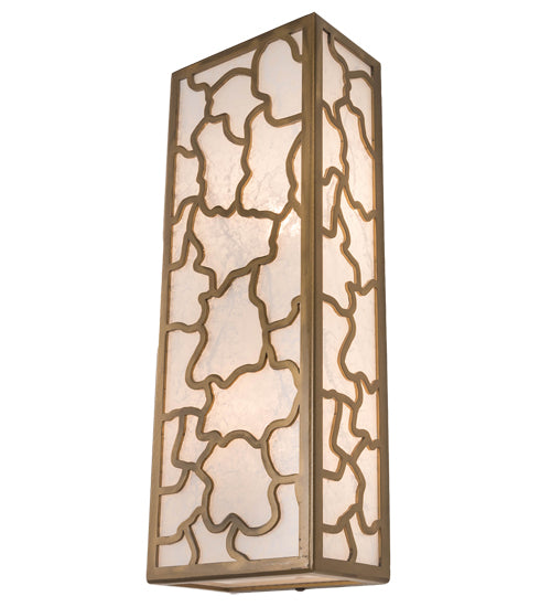Meyda Lighting Deserto Seco 7" 2-Light Brass Tint Wall Sconce With White & Frosted Clear Shade Glass