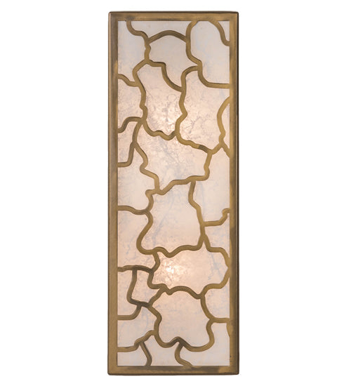 Meyda Lighting Deserto Seco 7" 2-Light Brass Tint Wall Sconce With White & Frosted Clear Shade Glass