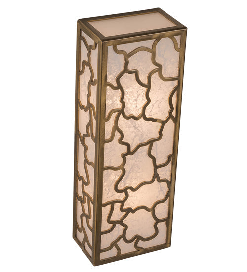Meyda Lighting Deserto Seco 7" 2-Light Brass Tint Wall Sconce With White & Frosted Clear Shade Glass