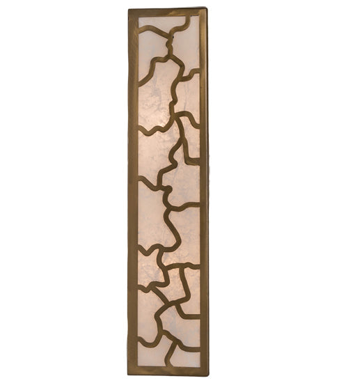 Meyda Lighting Deserto Seco 7" 2-Light Brass Tint Wall Sconce With White & Frosted Clear Shade Glass