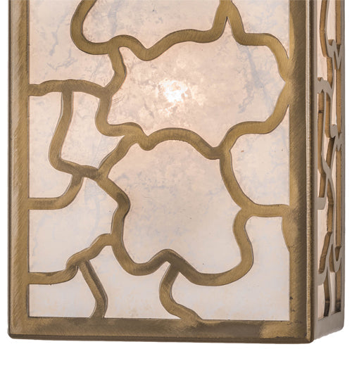 Meyda Lighting Deserto Seco 7" 2-Light Brass Tint Wall Sconce With White & Frosted Clear Shade Glass