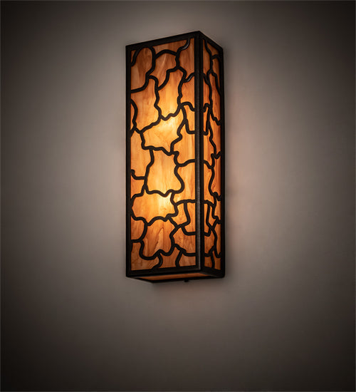 Meyda Lighting Deserto Seco 7" 2-Light Oil Rubbed Bronze Wall Sconce With Ambra Siena Idalight Shade