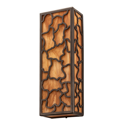 Meyda Lighting Deserto Seco 7" 2-Light Oil Rubbed Bronze Wall Sconce With Ambra Siena Idalight Shade
