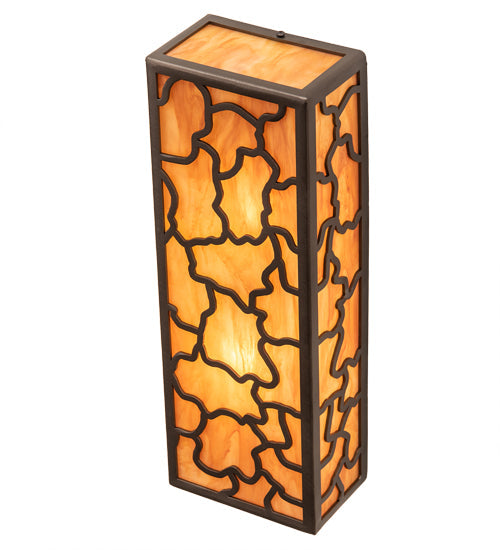 Meyda Lighting Deserto Seco 7" 2-Light Oil Rubbed Bronze Wall Sconce With Ambra Siena Idalight Shade