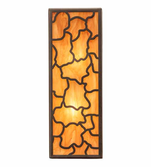 Meyda Lighting Deserto Seco 7" 2-Light Oil Rubbed Bronze Wall Sconce With Ambra Siena Idalight Shade