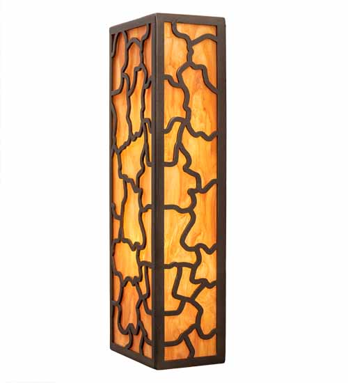 Meyda Lighting Deserto Seco 7" 2-Light Oil Rubbed Bronze Wall Sconce With Ambra Siena Idalight Shade