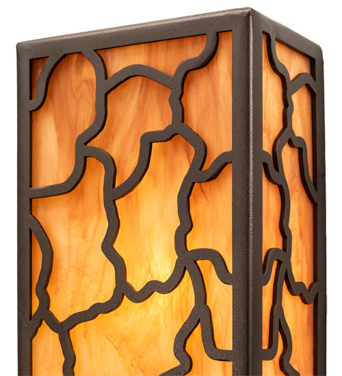 Meyda Lighting Deserto Seco 7" 2-Light Oil Rubbed Bronze Wall Sconce With Ambra Siena Idalight Shade