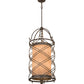 Meyda Lighting Desmond 20" 8-Light Corinth Pendant Light With Fleshtone Idalight Shade Glass