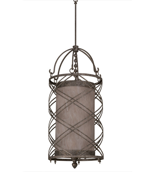 Meyda Lighting Desmond 20" 8-Light Corinth Pendant Light With Fleshtone Idalight Shade Glass