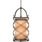 Meyda Lighting Desmond 20" 8-Light Corinth Pendant Light With Fleshtone Idalight Shade Glass