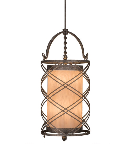 Meyda Lighting Desmond 20" 8-Light Corinth Pendant Light With Fleshtone Idalight Shade Glass